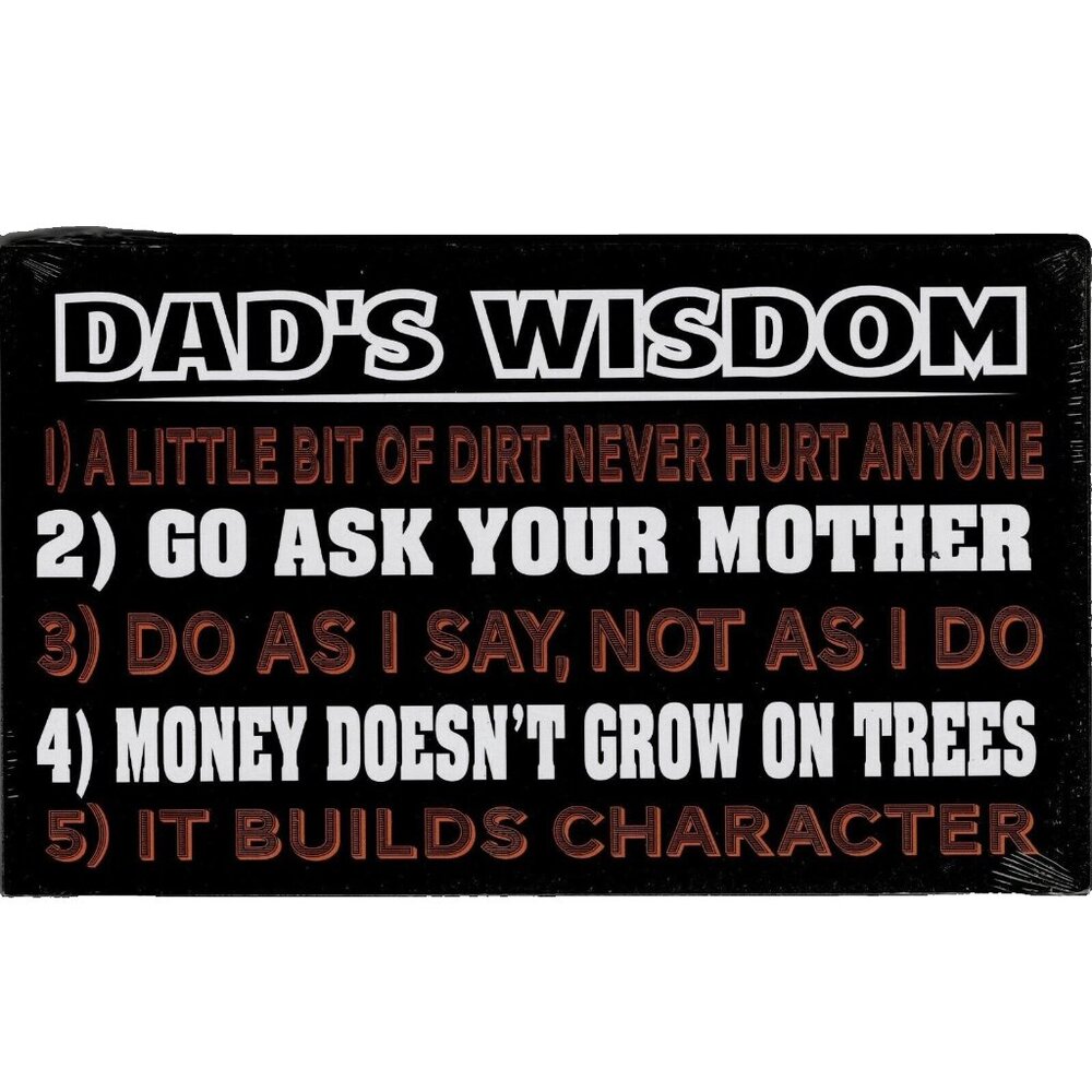 Man Cave Wood Sign Wall Plaque Dad Fathers Day Christmas Gift Dads Wisdom